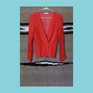 v neck cropped bohemian romantic blouse small